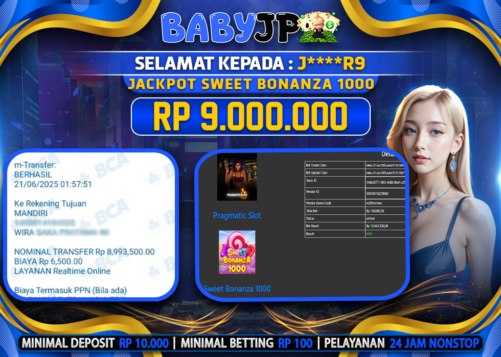 J****R9 JACKPOT SWEET BONANZA 1000,-LUNAS